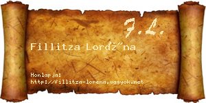 Fillitza Loréna névjegykártya
